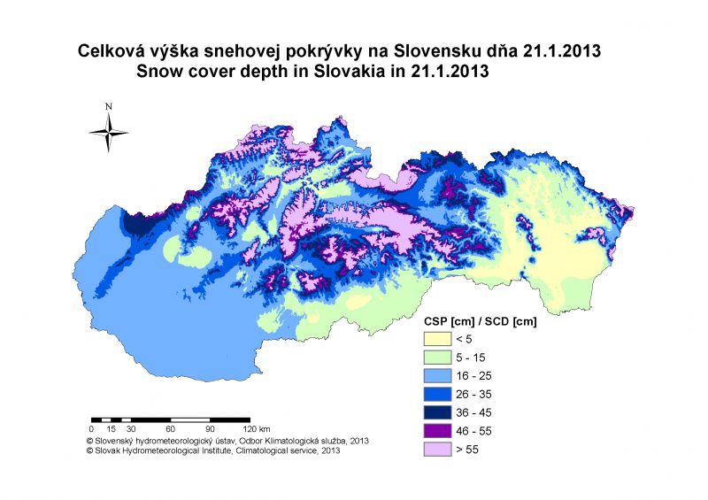 Výška snehovej pokrývky v cm, 21_1_2013